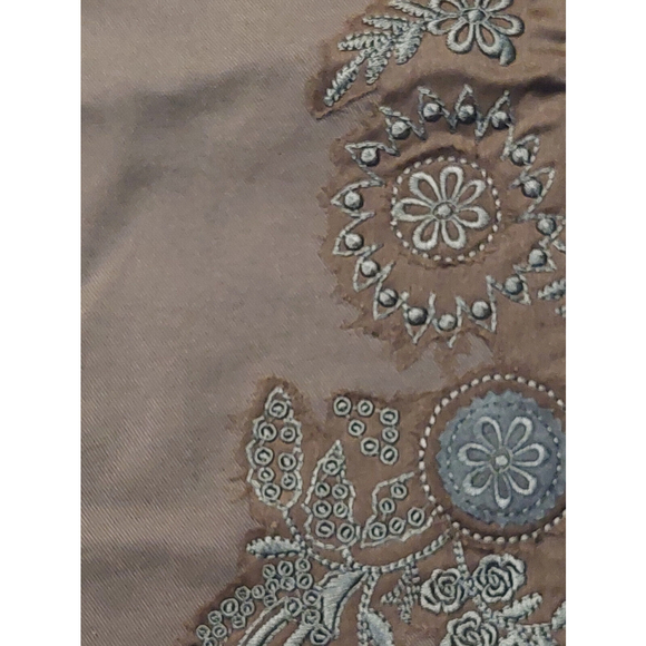 Just Cavalli Black Diamond Floral Brown Denim Slim Cropped Jeans Sz 26 NWT - Picture 14 of 16